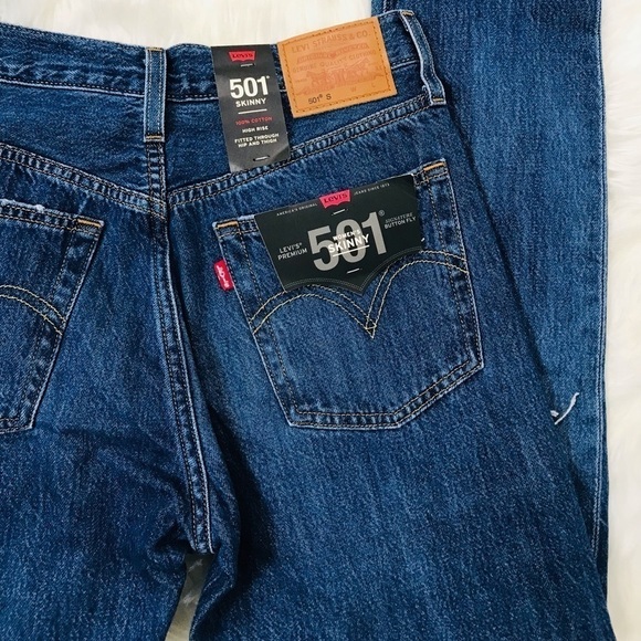 Levi’s 501 Skinny High Waist Distressed Jeans - Picture 5 of 10